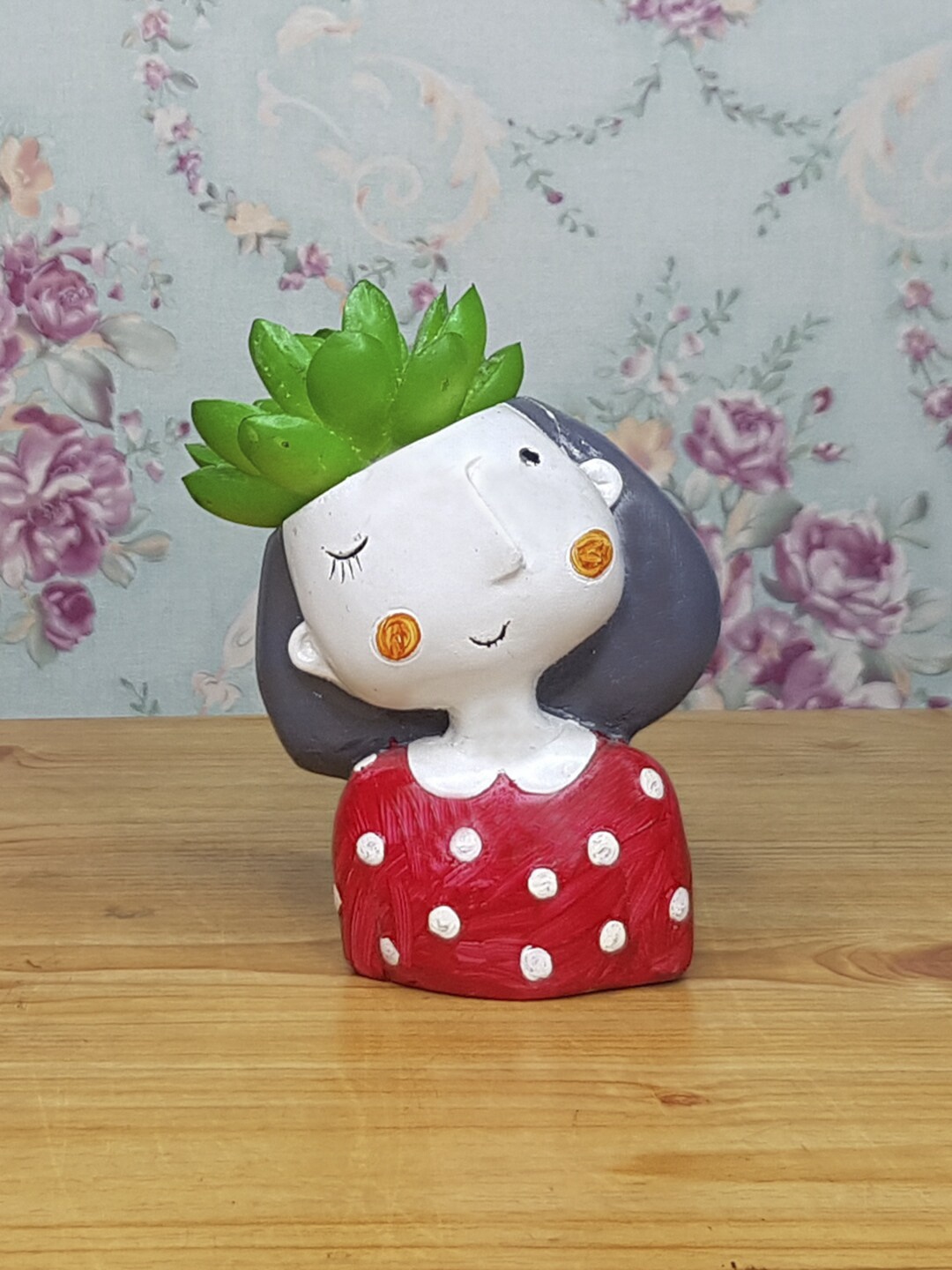 

Wonderland Red Girl Resin Planter