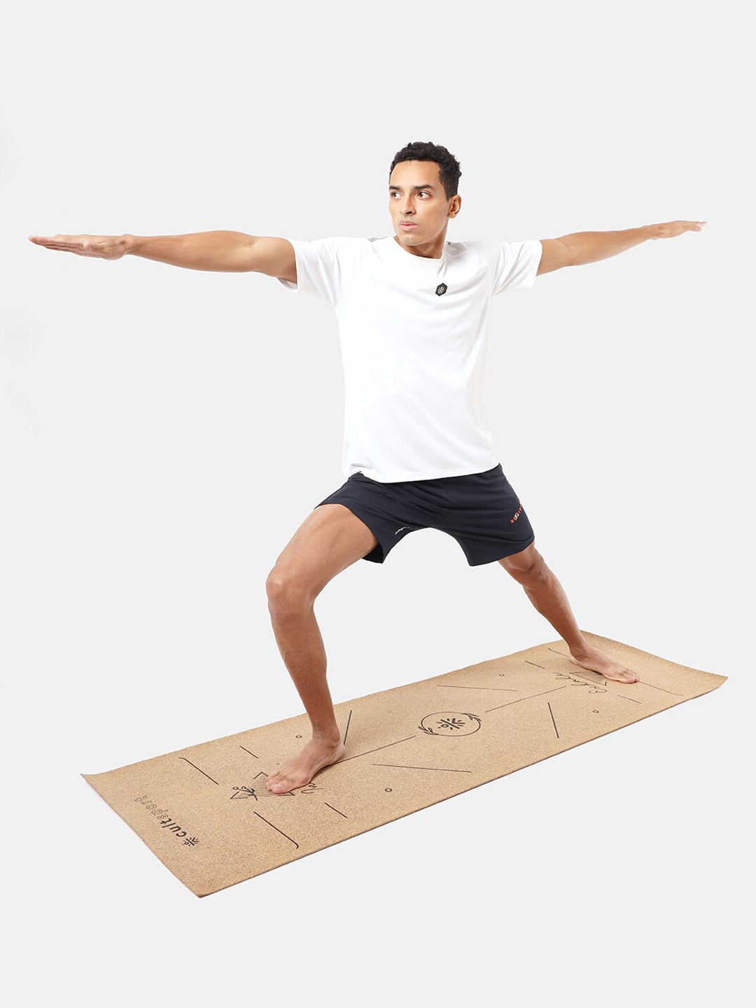 

Cultsport Tan Brown Printed Eco-Friendly Anti-Skid Yoga Mat With Stance Marking