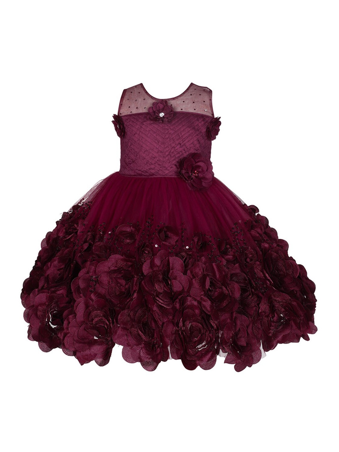 

The Magic Wand Maroon Georgette Dress