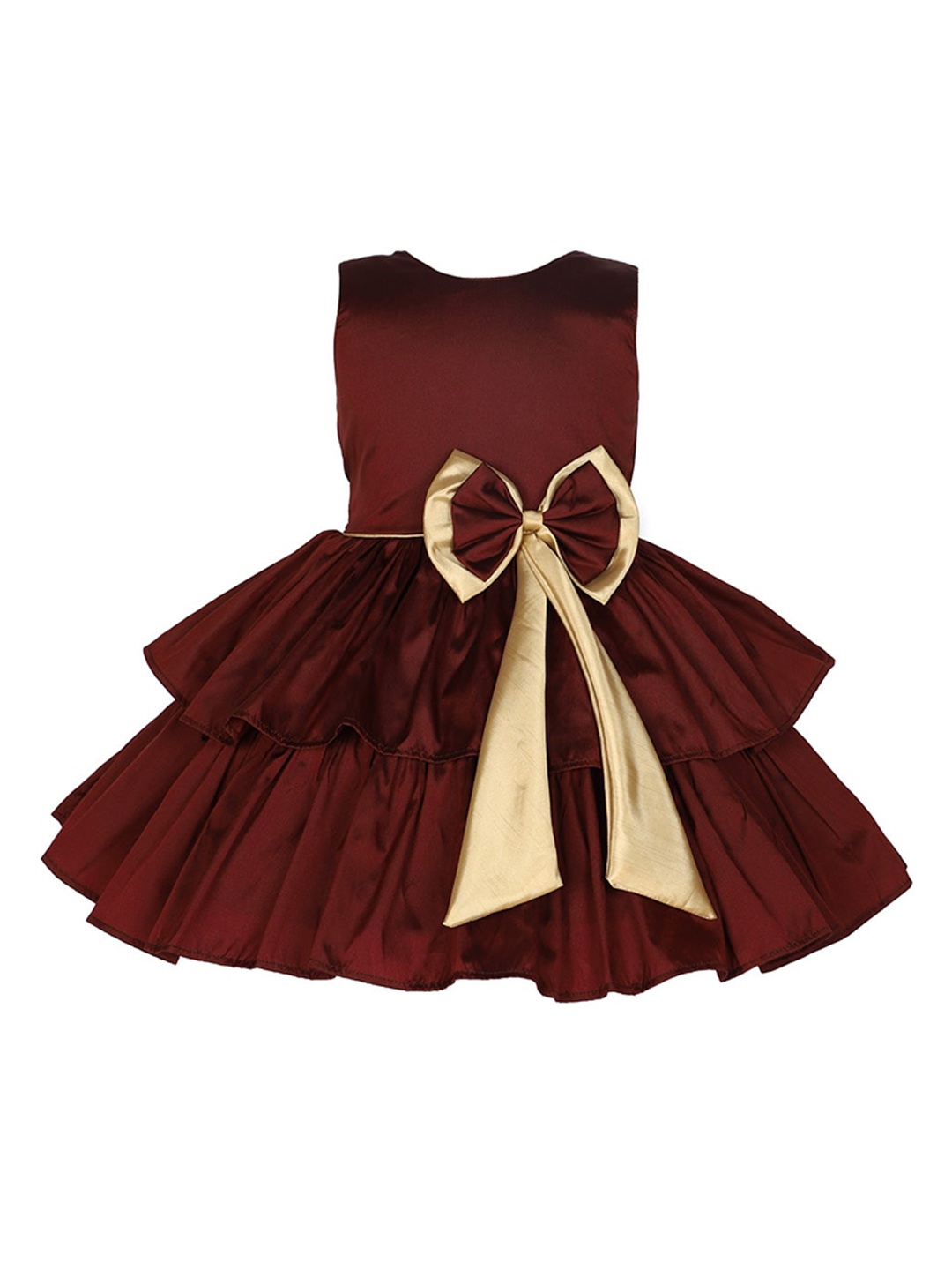 

The Magic Wand Maroon Satin Dress