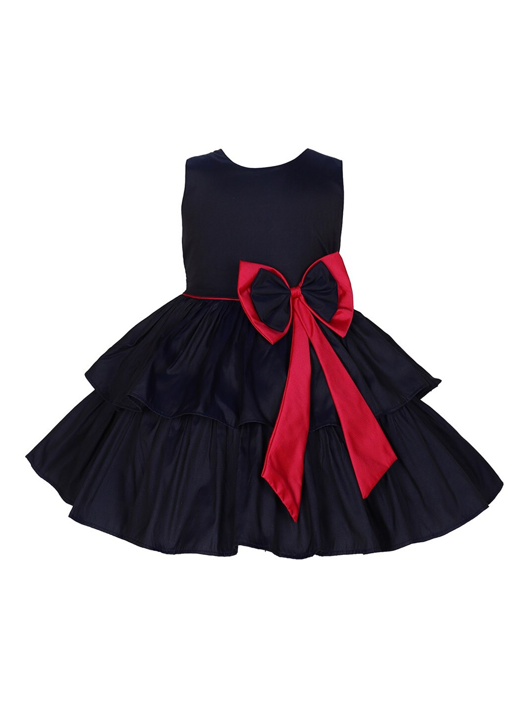 

The Magic Wand Navy Blue Satin Dress