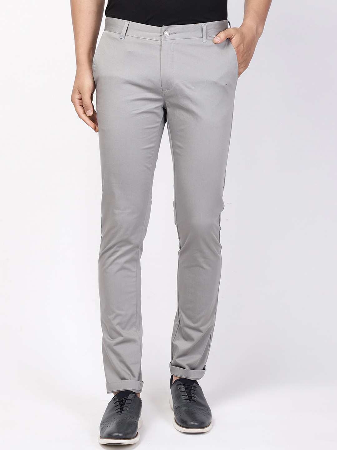

Blackberrys Men Grey B-91 Skinny Fit Trousers
