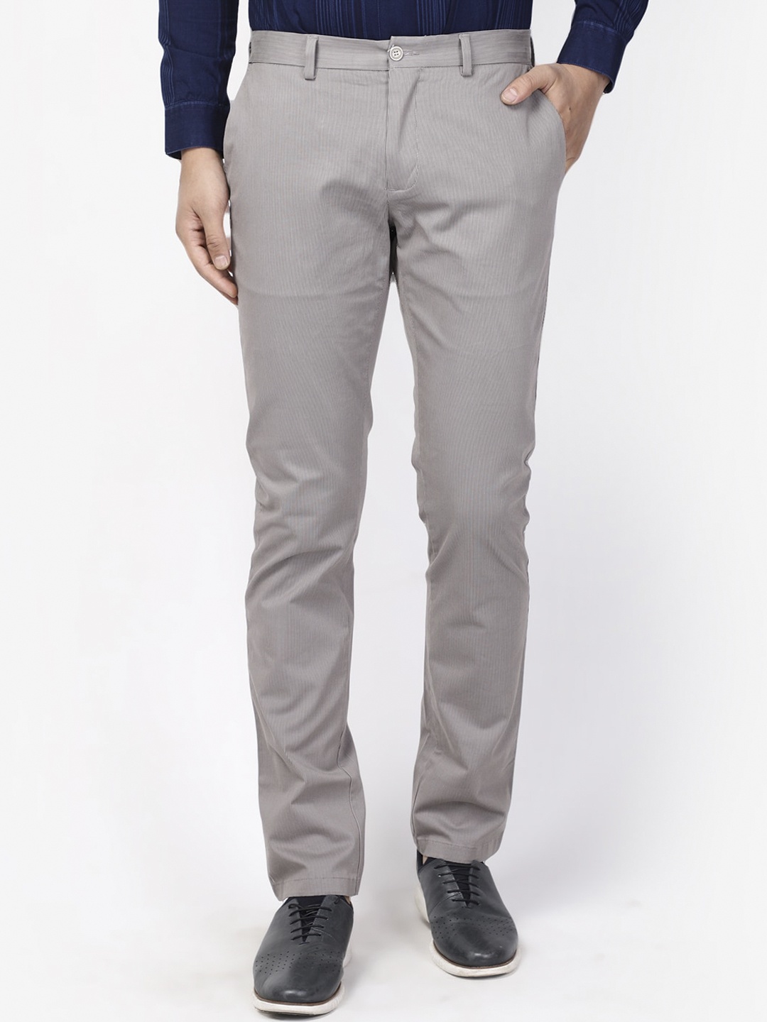 

Blackberrys Men Grey B-95 Slim Fit Trousers