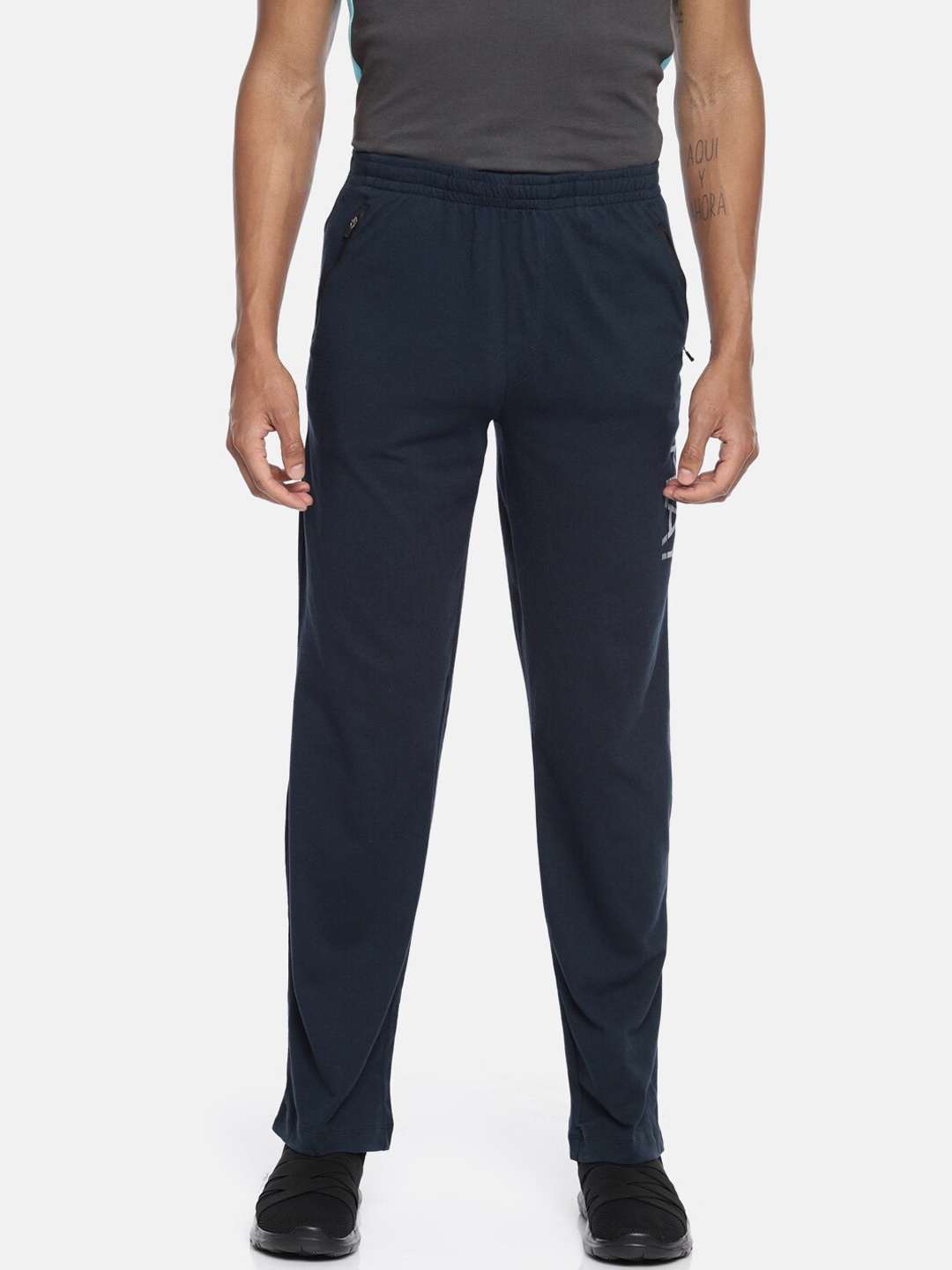 

Fruit of the loom Men Navy Blue Solid Track Pants