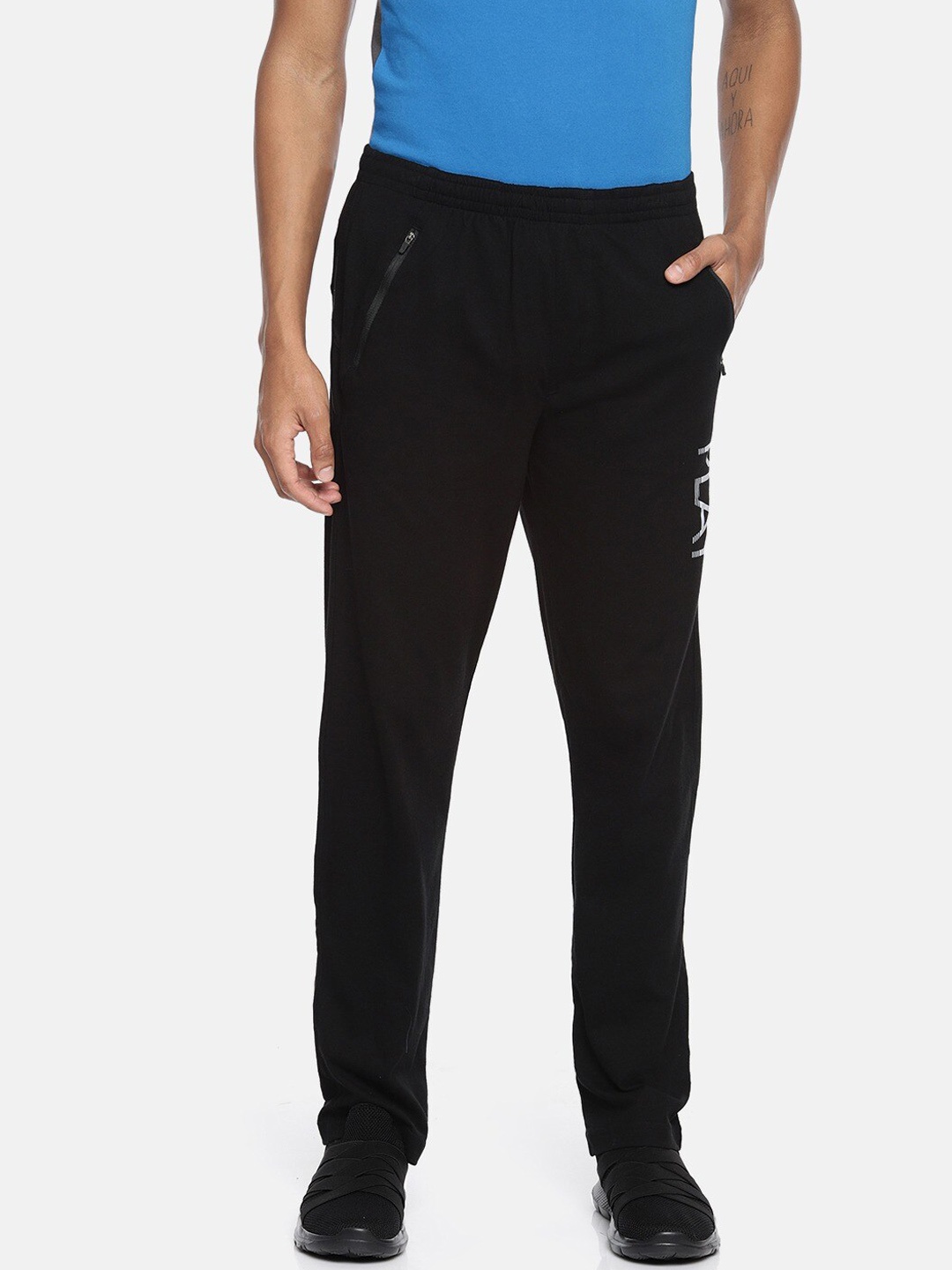 

Fruit of the loom Men Black Solid Track Pants