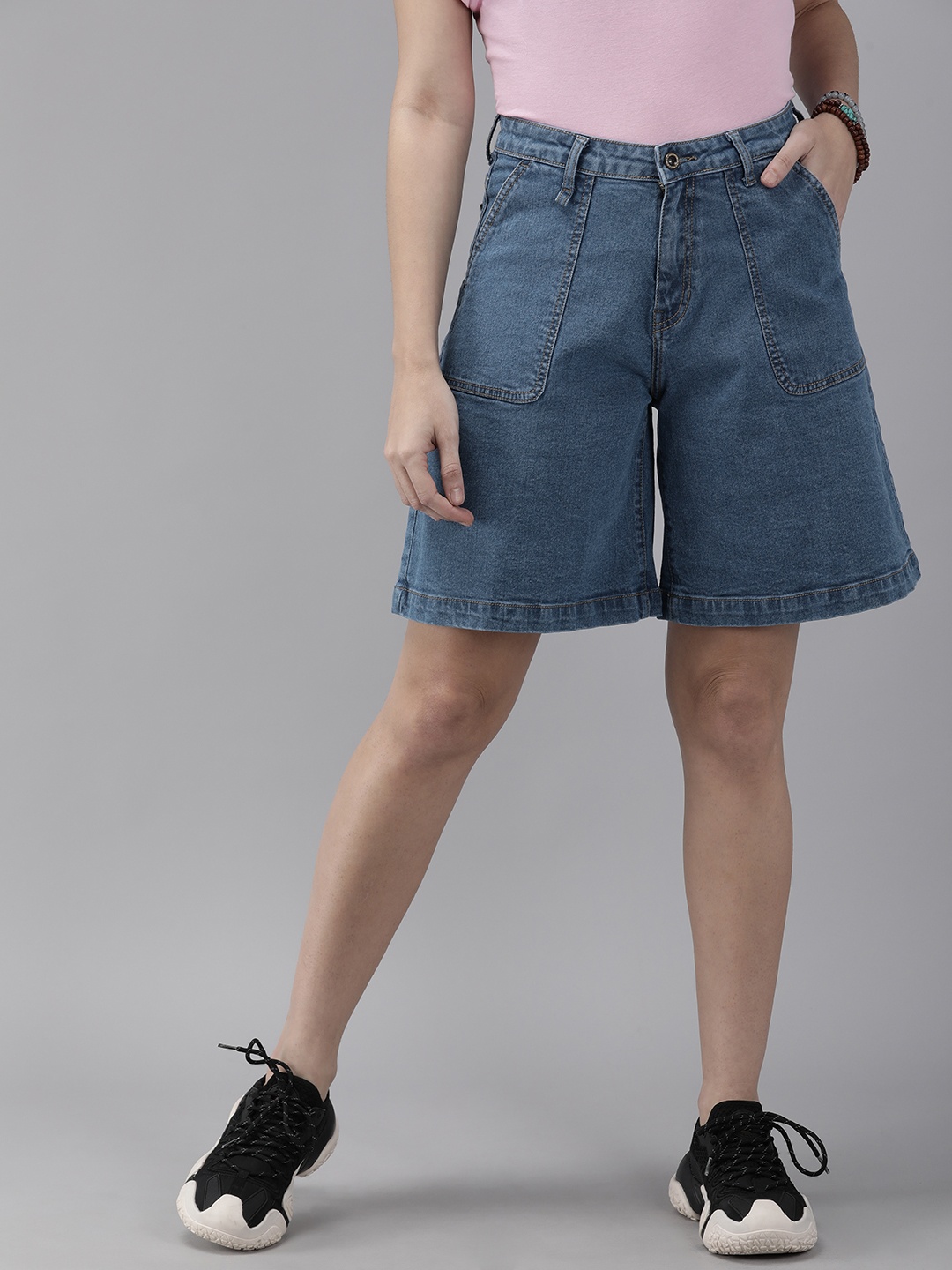 

Roadster Women Blue Denim Shorts