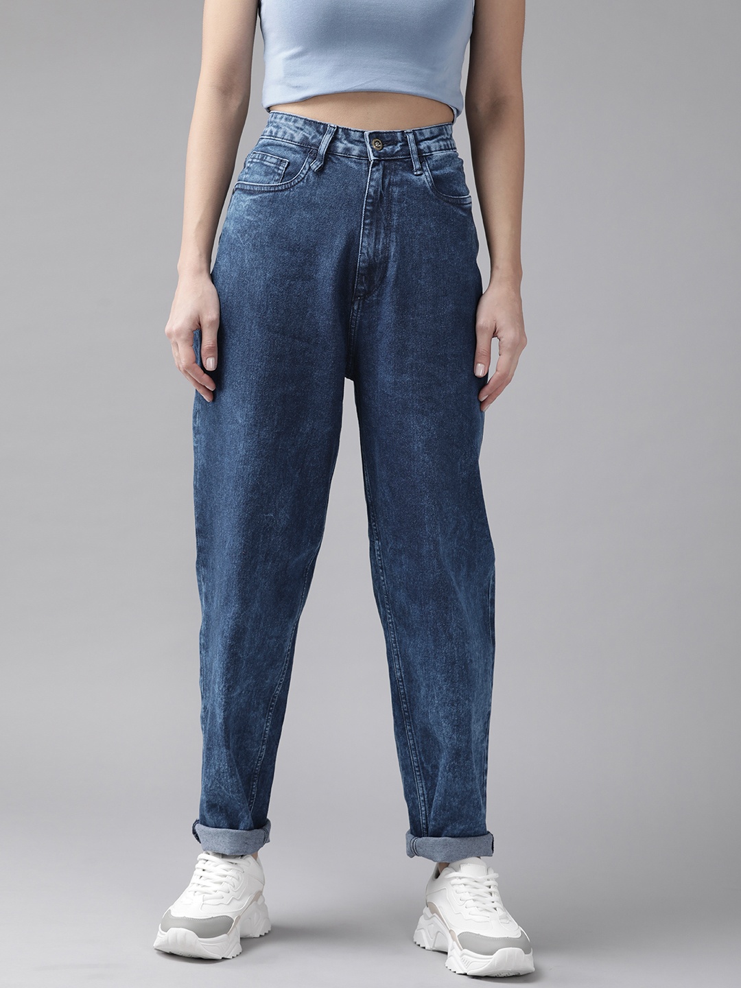 

Roadster Women Navy Blue Slouchy Fit Stretchable Jeans