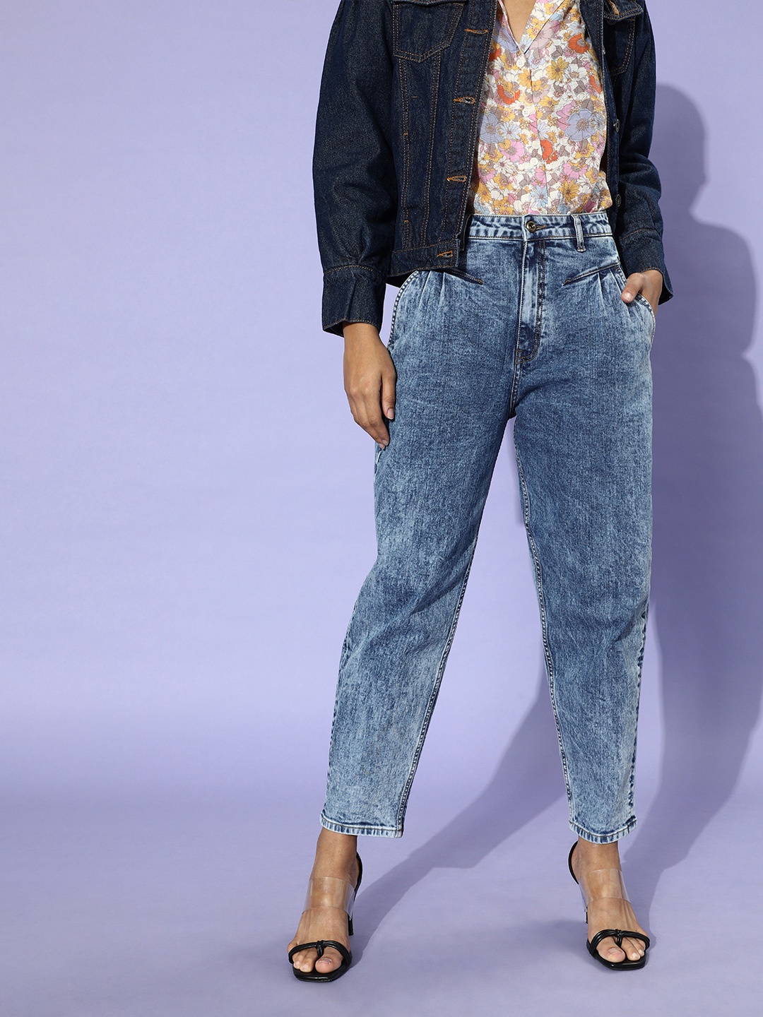 

Roadster Women Blue Mom Fit Stretchable Jeans