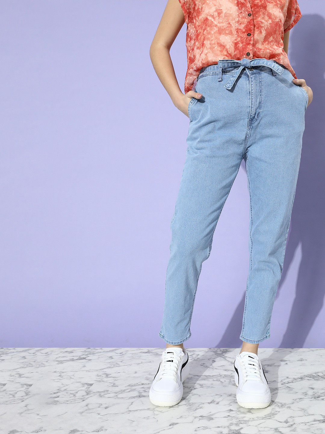 

Roadster Women Blue High-Rise Boyfriend Fit Stretchable Jeans