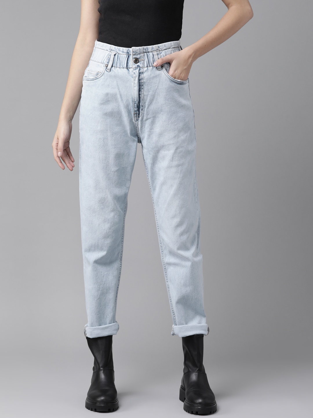 

Roadster Women Blue Boyfriend Fit Stretchable Jeans
