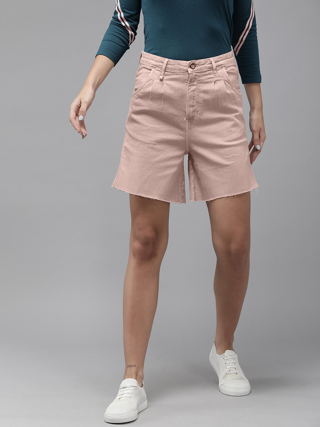 

Roadster Women Rose Loose Fit High-Rise Shorts