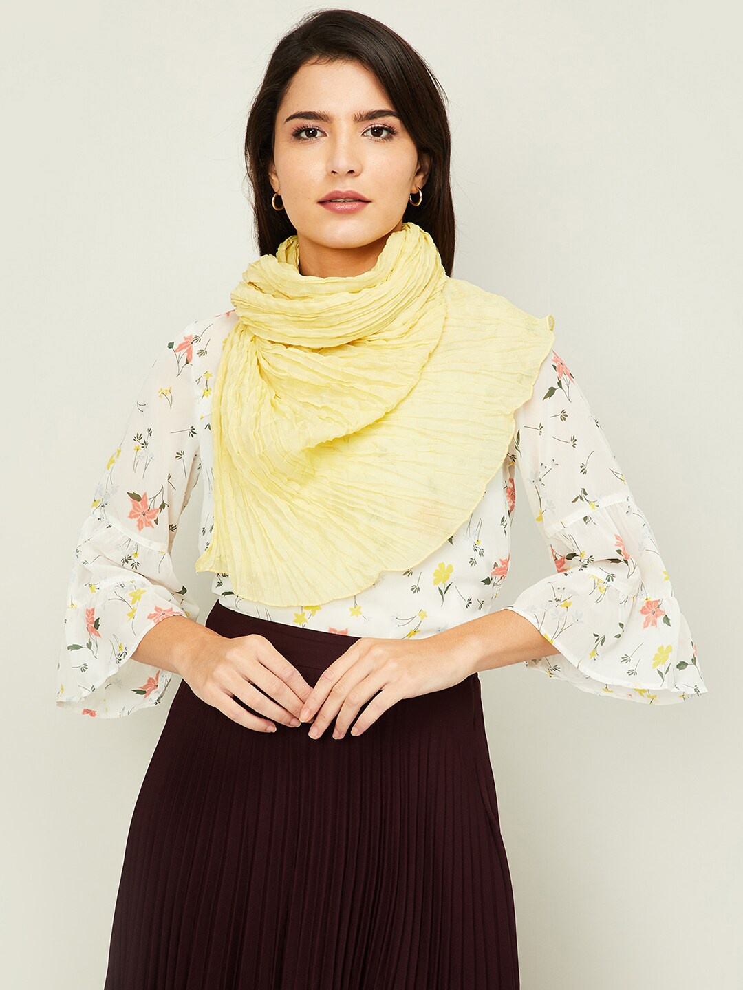 

Ginger by Lifestyle Women Yellow solid Stole