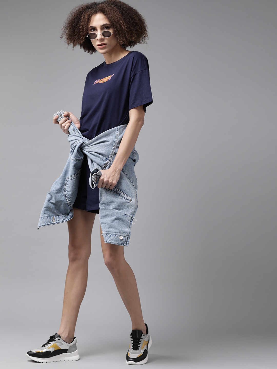

Roadster Women Navy Blue Printed Co-ord Set