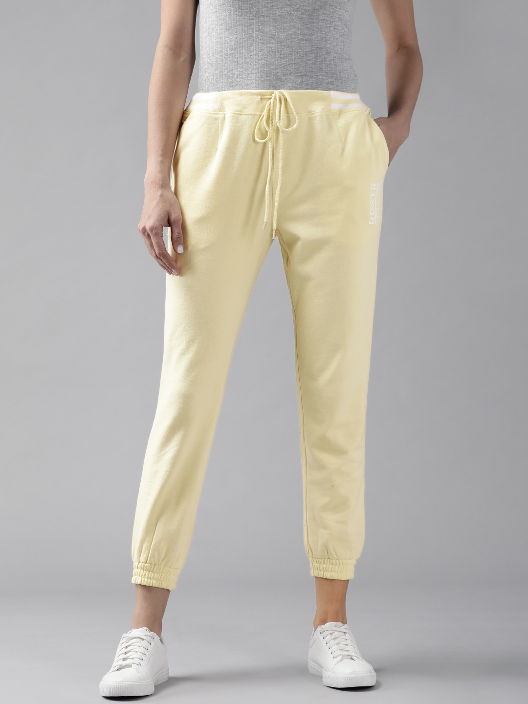 

Roadster Women Yellow Solid Cropped Joggers