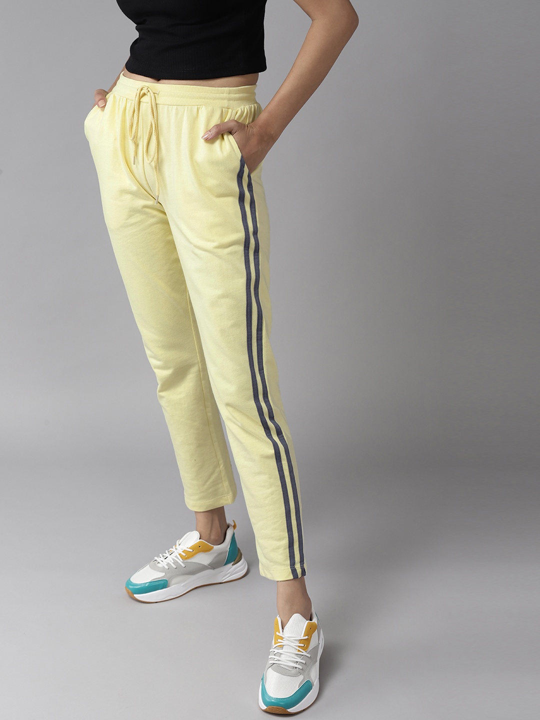 

Roadster Women Yellow Striped Detail Track Pants