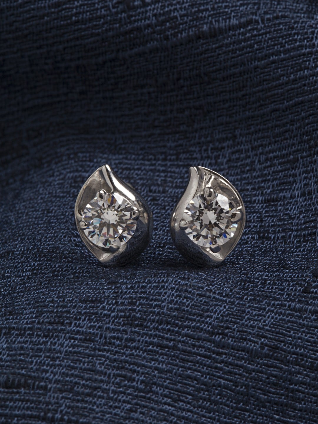 

Clara Rhodium-Plated Silver-Toned Contemporary Studs