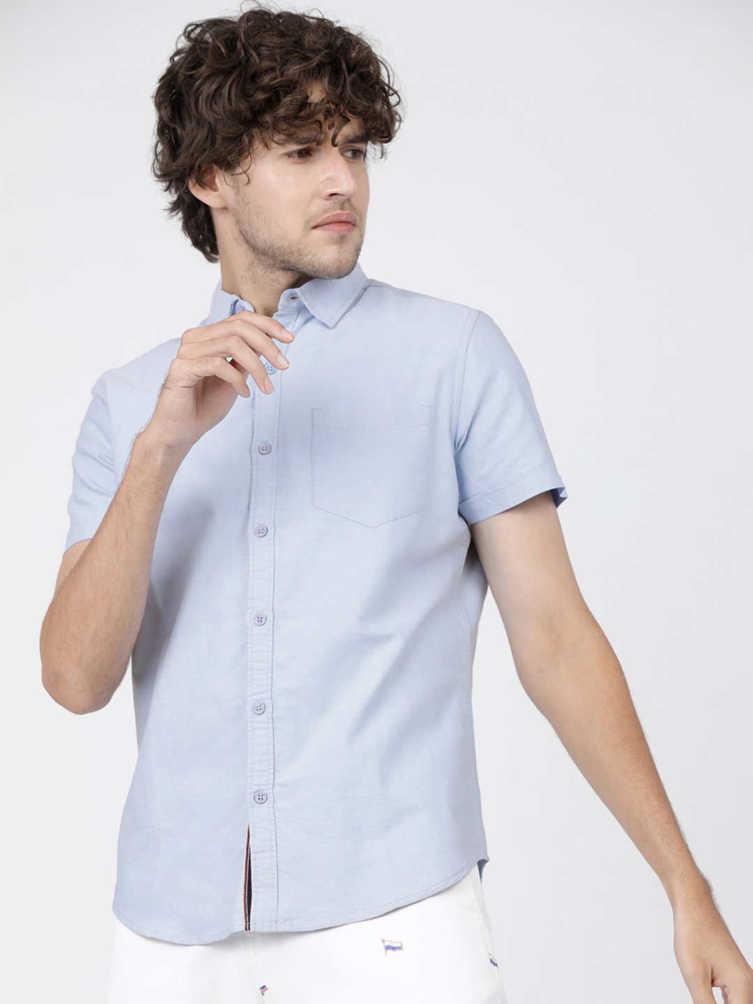 

LOCOMOTIVE Men Blue Slim Fit Casual Shirt