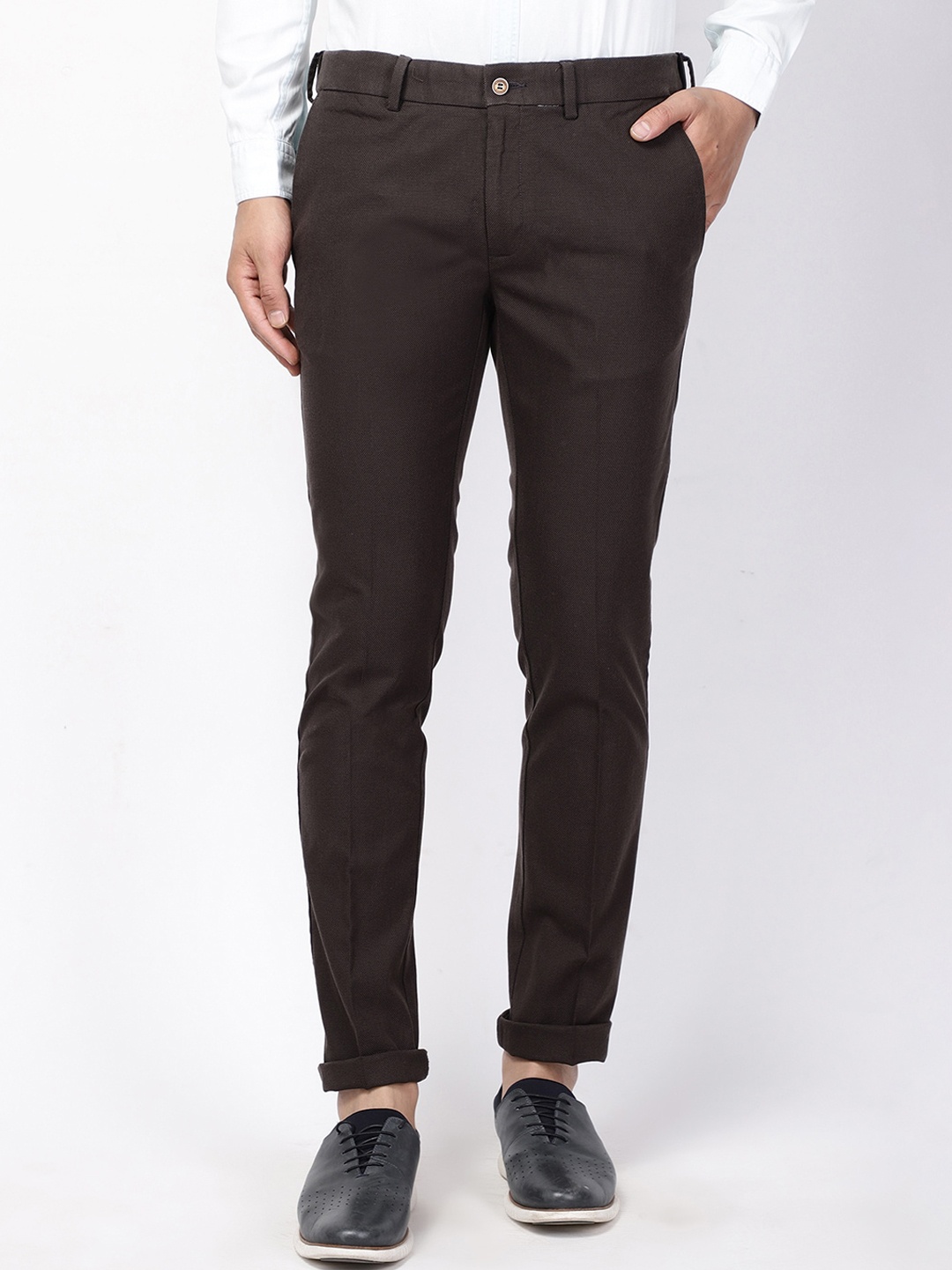 

Blackberrys Men Brown B-95 Slim Fit Trousers