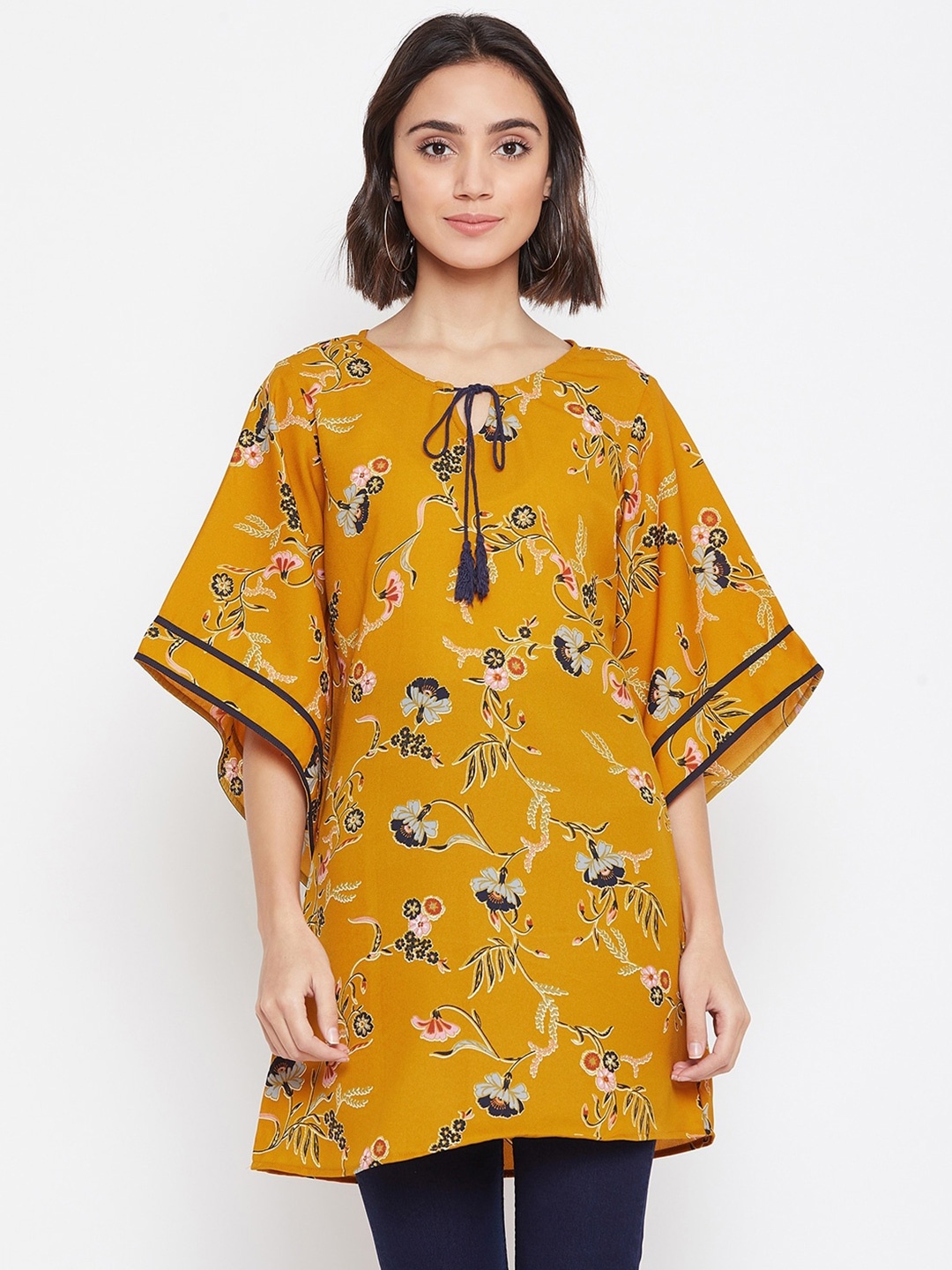 

Ruhaans Mustard & Blue Printed Tunic