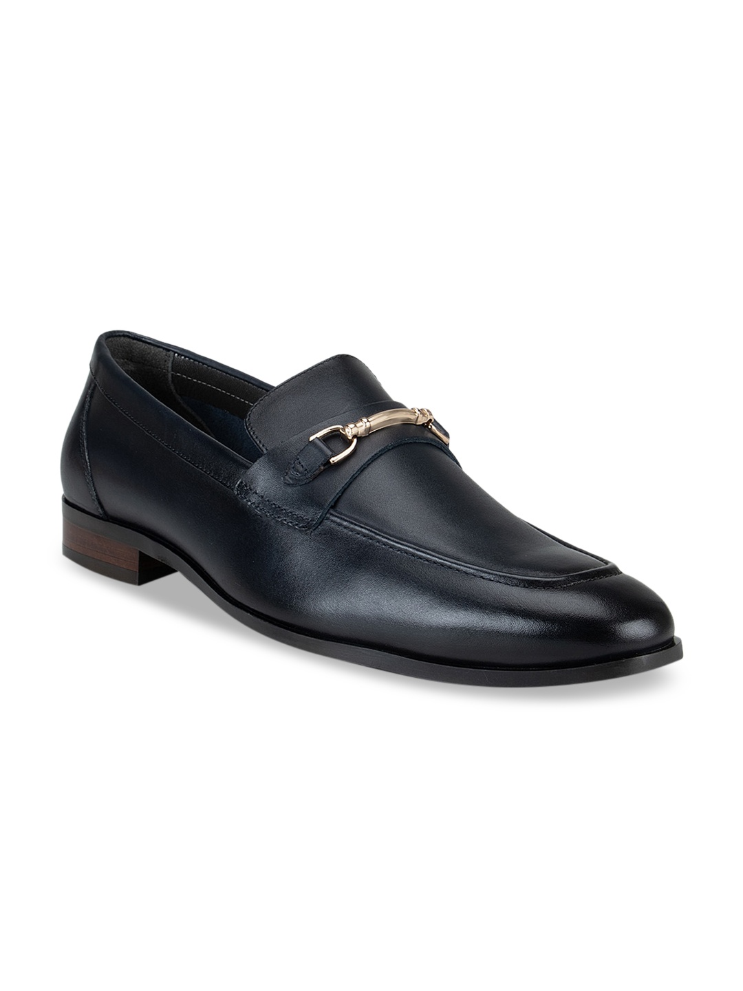 

ROSSO BRUNELLO Men Blue Solid Leather Formal Loafers