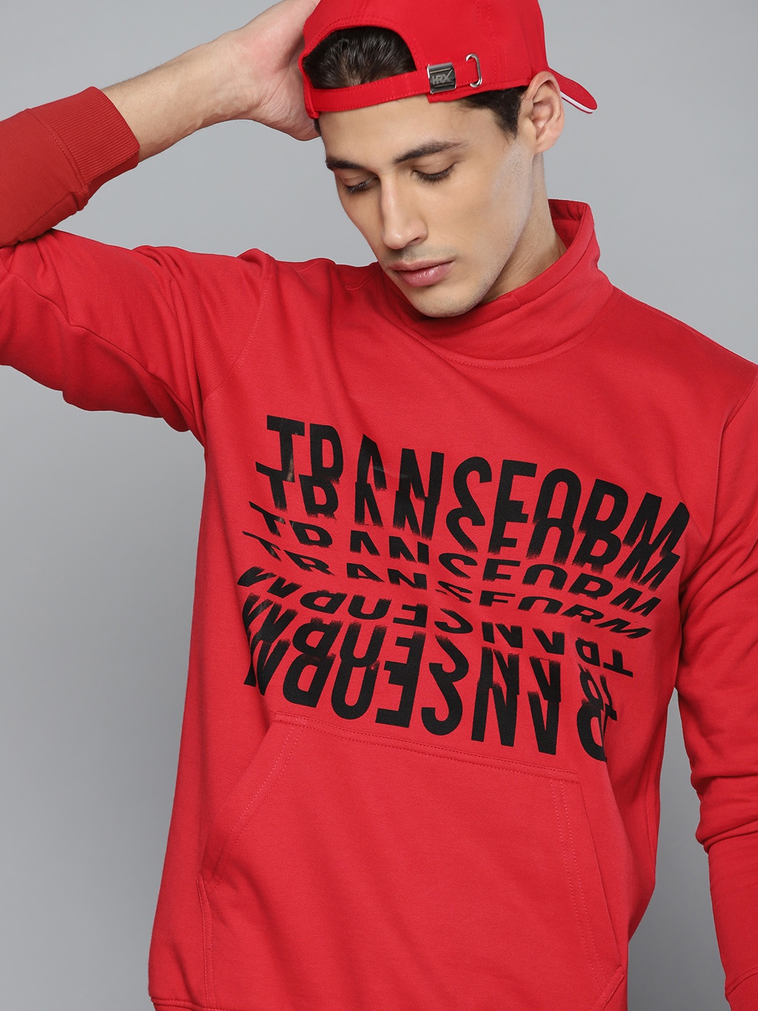 

HRX by Hrithik Roshan Men Red Bio-Wash Solid Sweatshirt