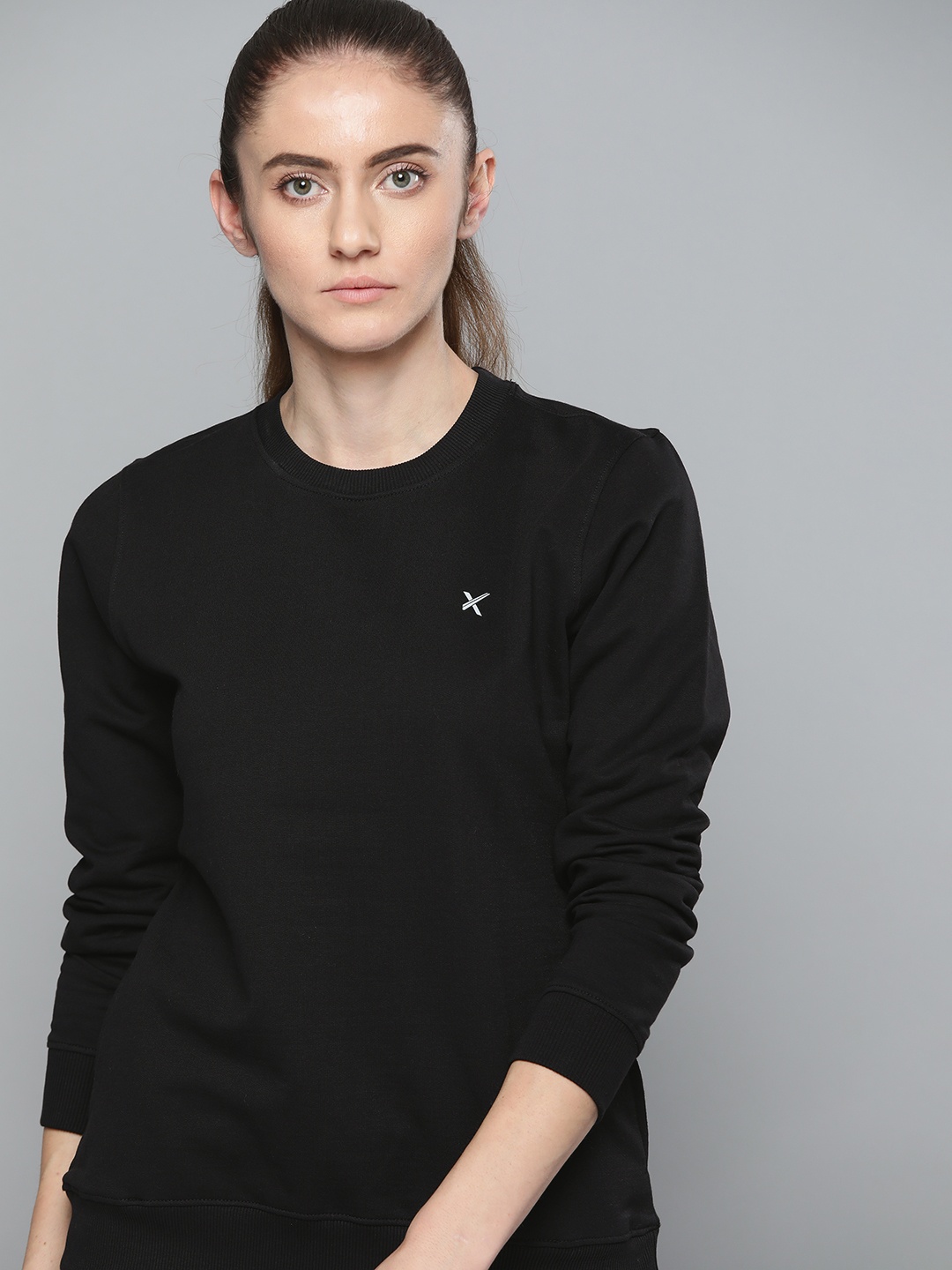 

HRX by Hrithik Roshan Women Black Sweatshirt