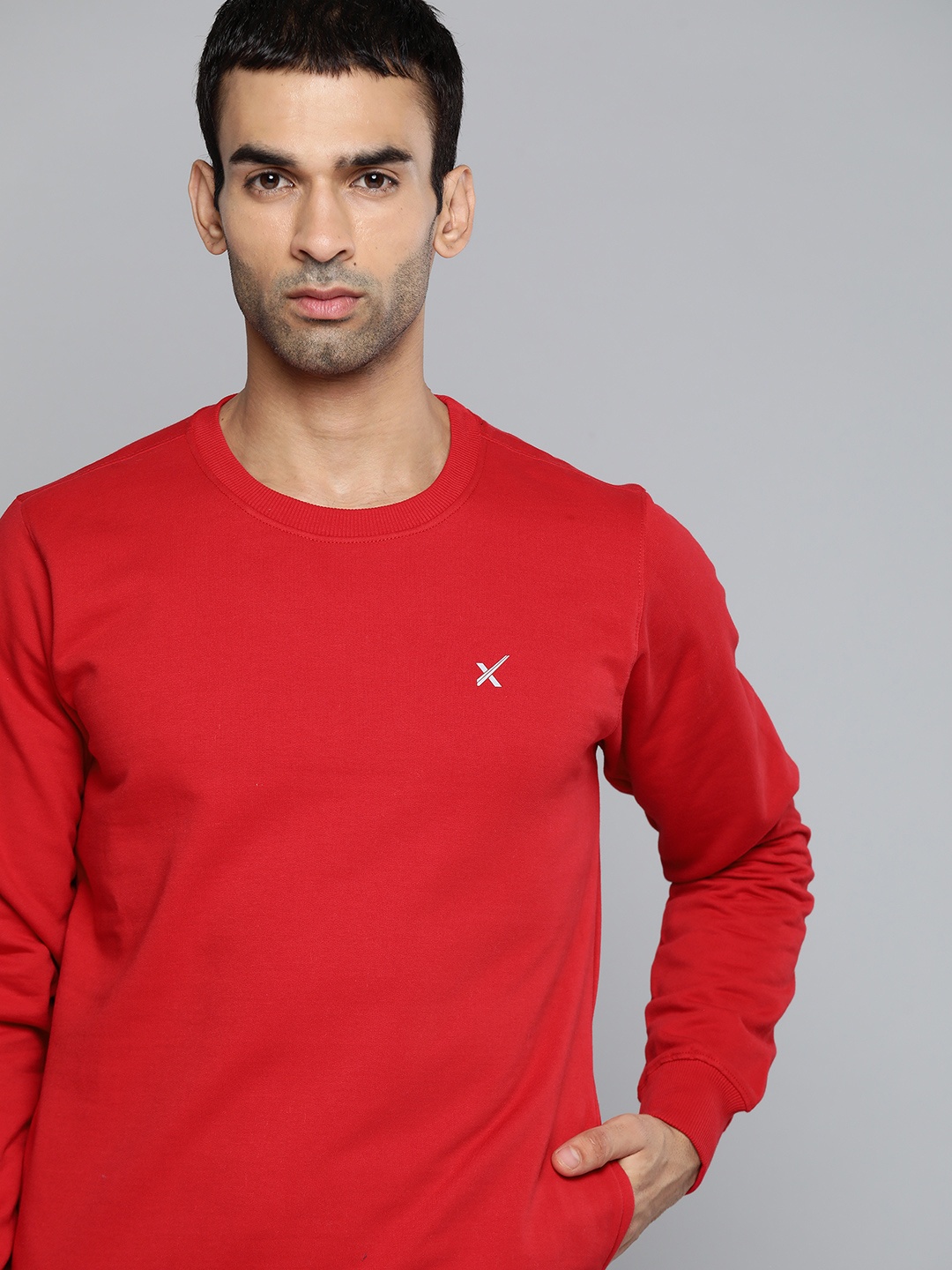 

HRX by Hrithik Roshan Men Red Solid Training Sweatshirt