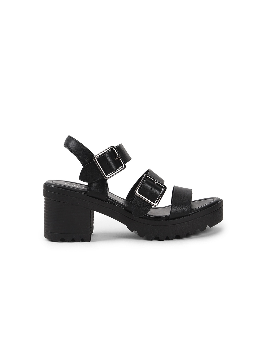 

FOREVER 21 Black PU Platform Heels