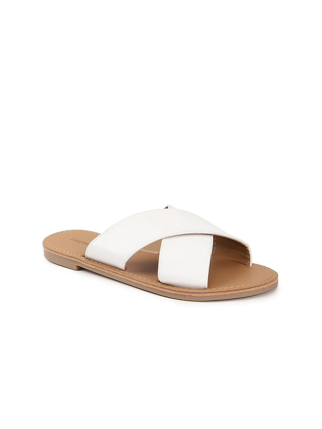 

FOREVER 21 Women White Open Toe Flats