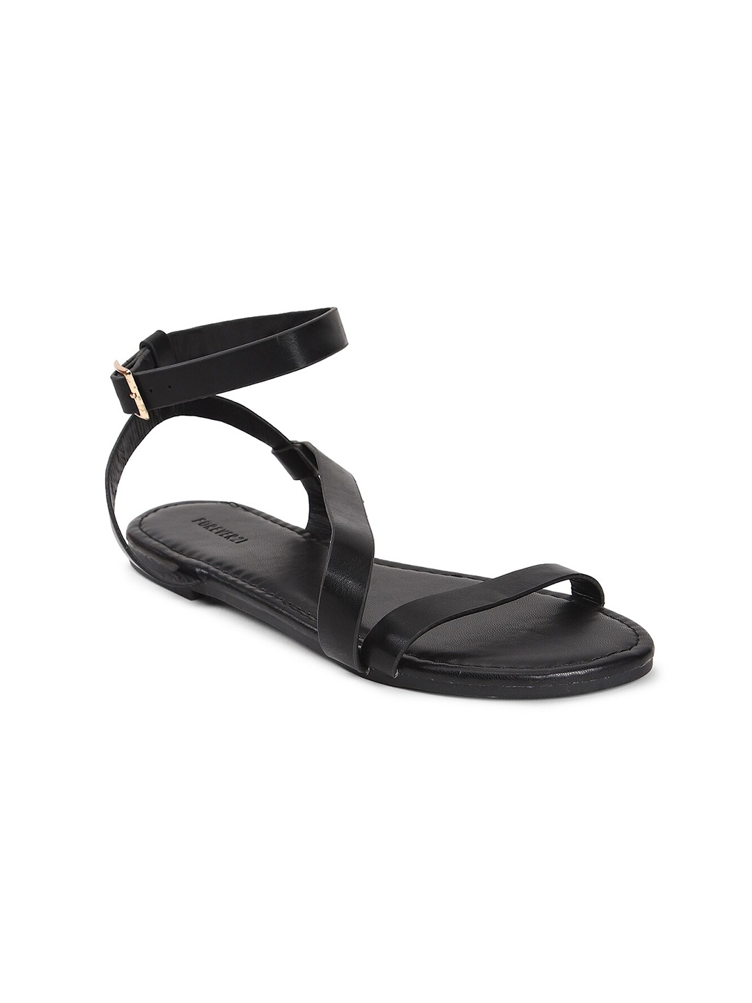 

FOREVER 21 Women Black Open Toe Flats