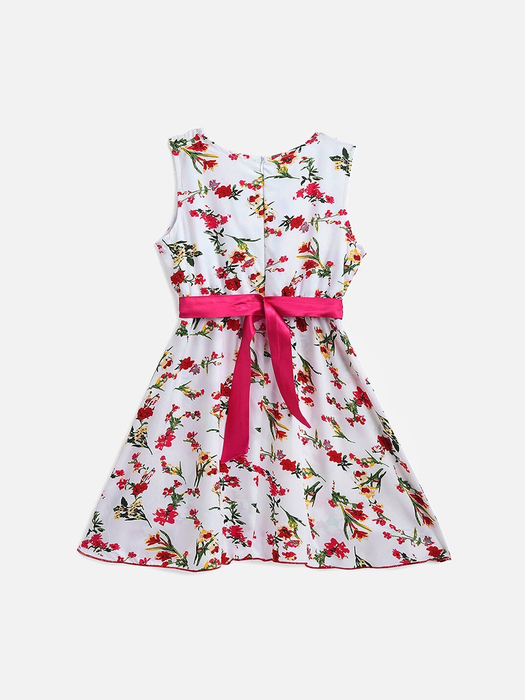 

YK Girls White Floral Fit & Flare Dress