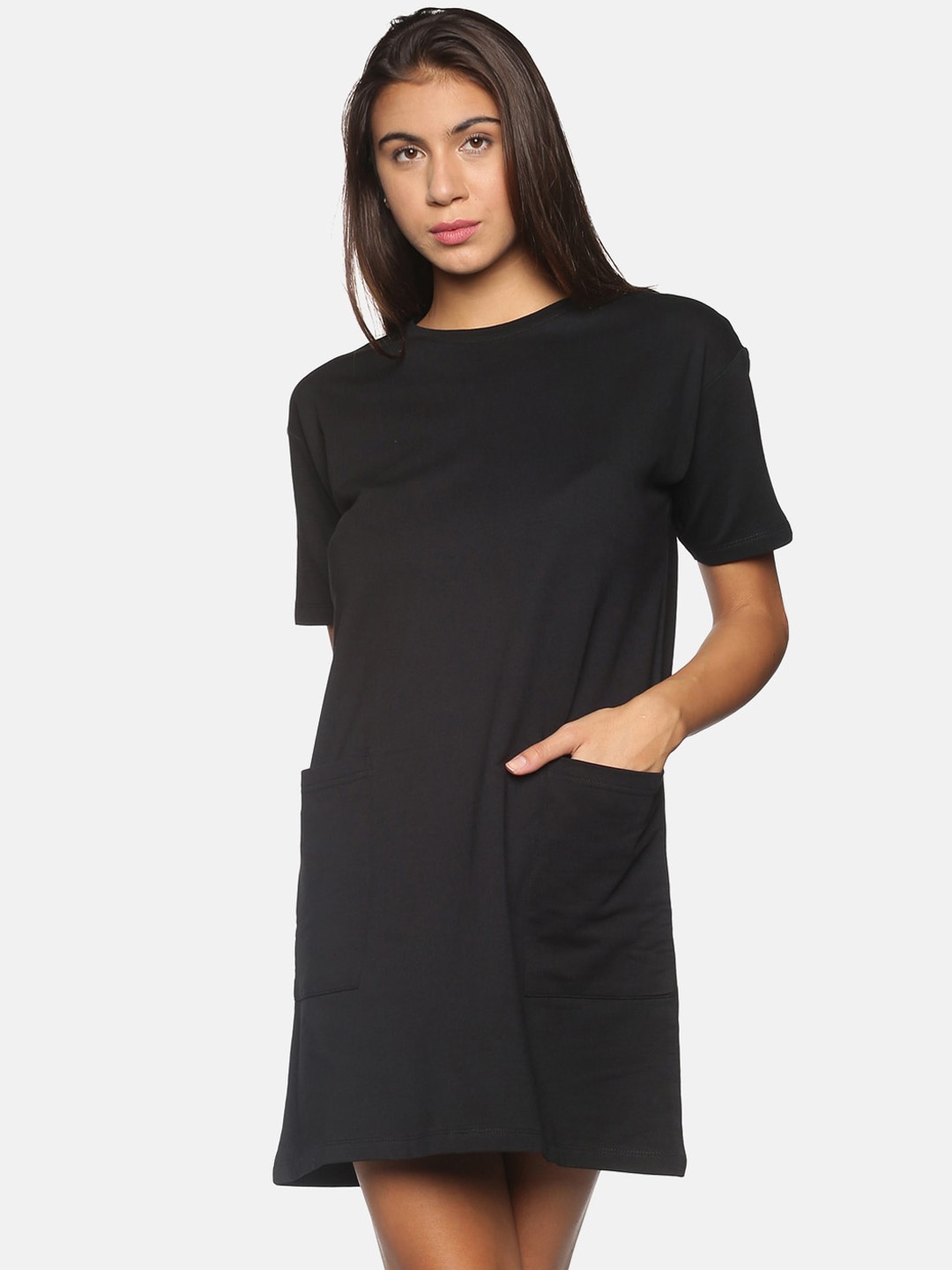 

BEVERLY BLUES Women Black T-shirt Dress