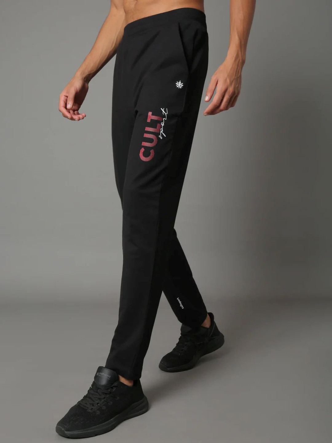 

CULT Men Black Solid Supersoft Track Pants