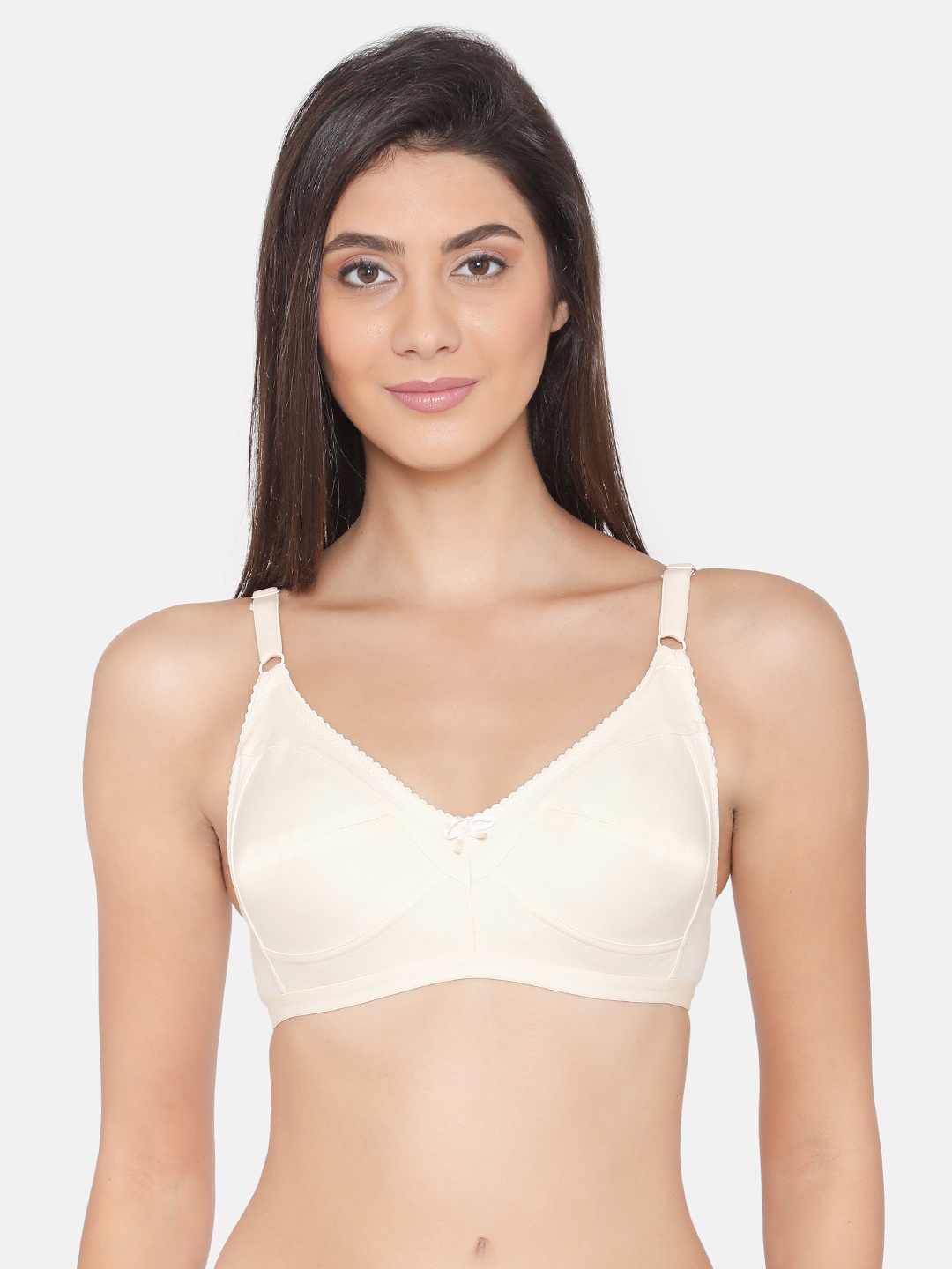 

Clovia Cotton Rich Non-Padded Full Support Bra In Skin, Nude