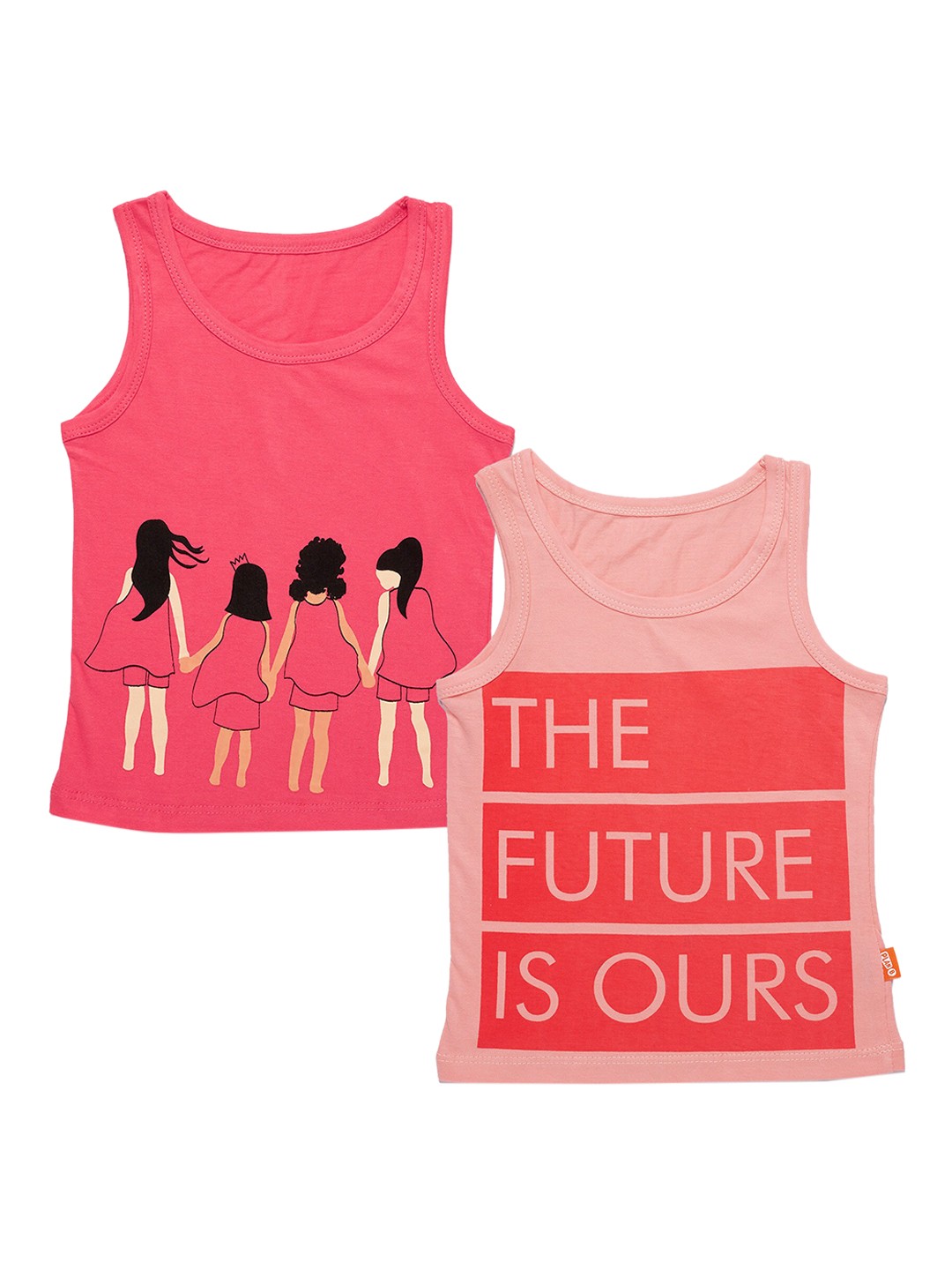 

You Got Plan B Girls Pink & Peach Pack Of 2 Vests