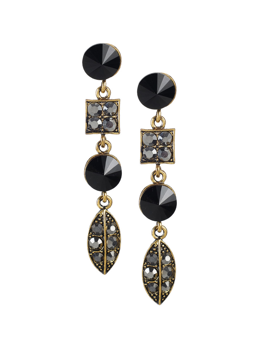 

Mali Fionna Black Contemporary Drop Earrings