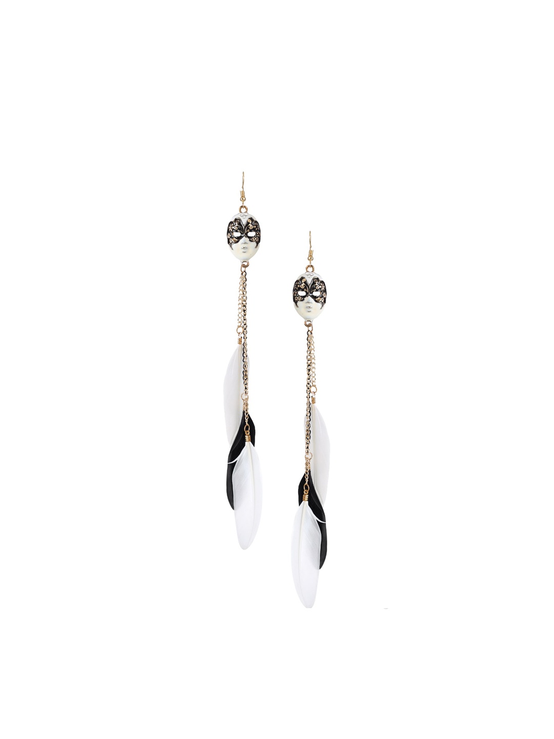 

Mali Fionna White Contemporary Drop Earrings
