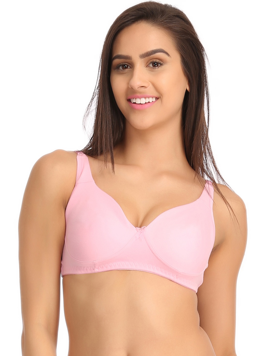 

Clovia Cotton Rich Non-Padded Non-Wired Bra With Double Layered Cups, Pink