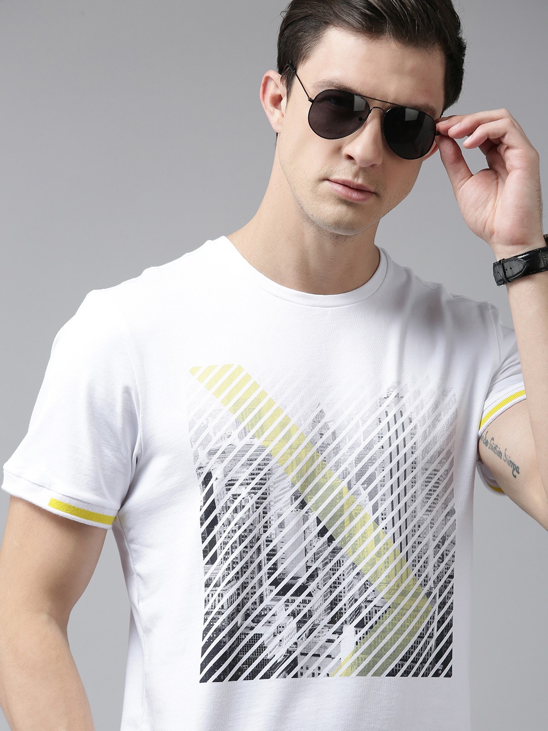 

Arrow New York Men White Printed T-shirt