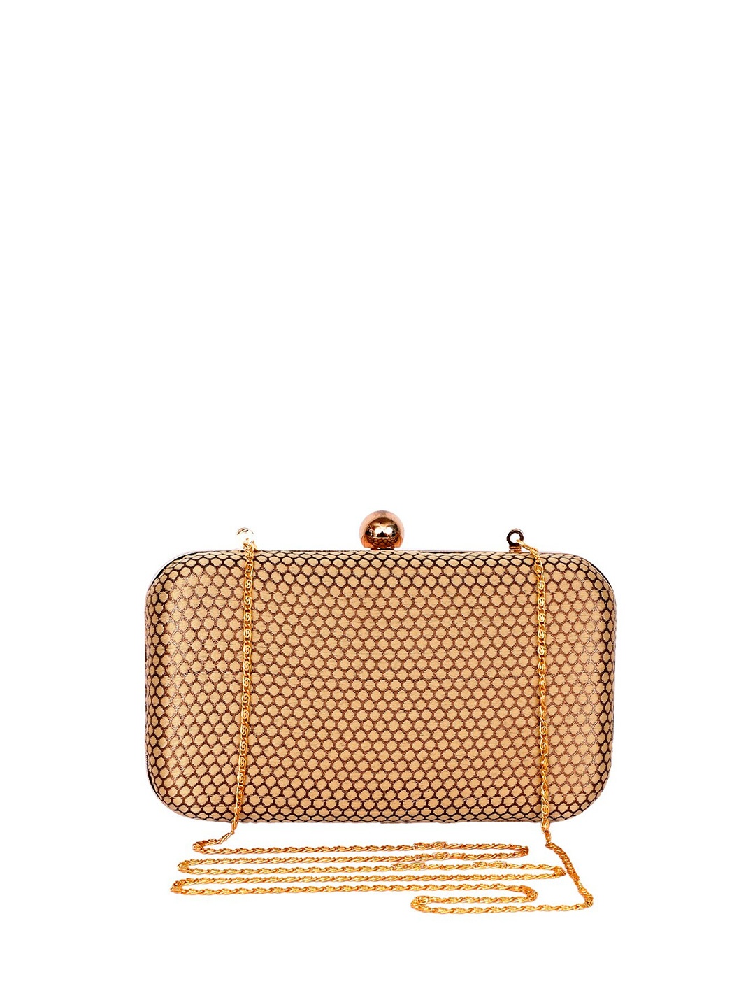 

REZZY Gold-Toned Printed Box Clutch