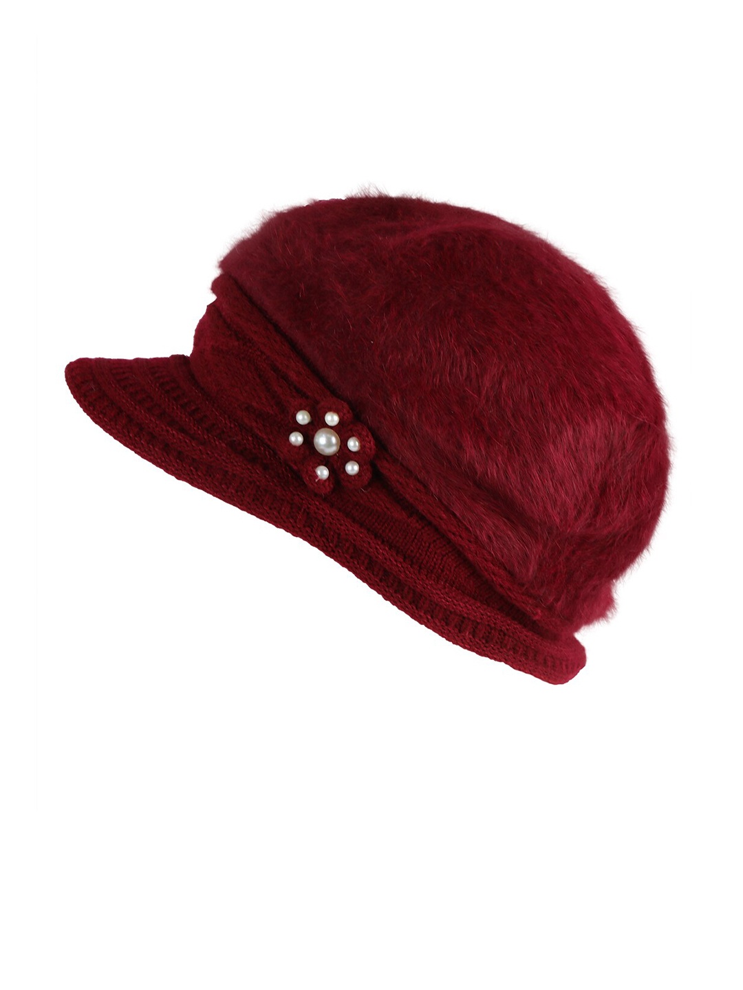 

iSWEVEN Women Maroon & White Visor Cap