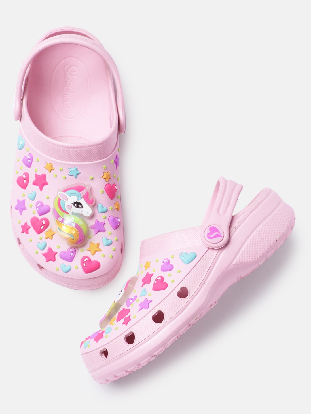 

Skechers Girls Pink Unicorn Embossed LED Clogs