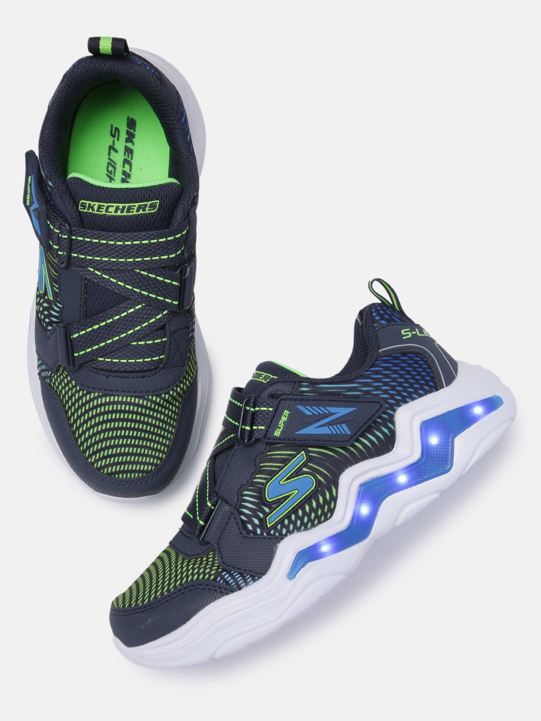 

Skechers Boys Navy Blue & Fluorescent Green Printed Regular ERUPTERS IV - VELDER Sneakers