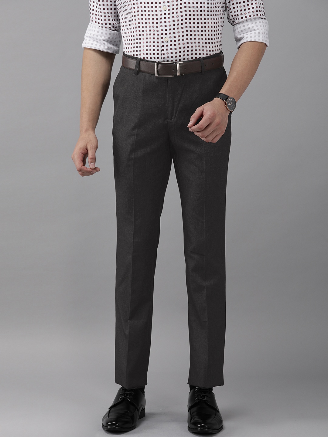 

Arrow Men Charcoal Hudson Tailored Fit Formal Trousers