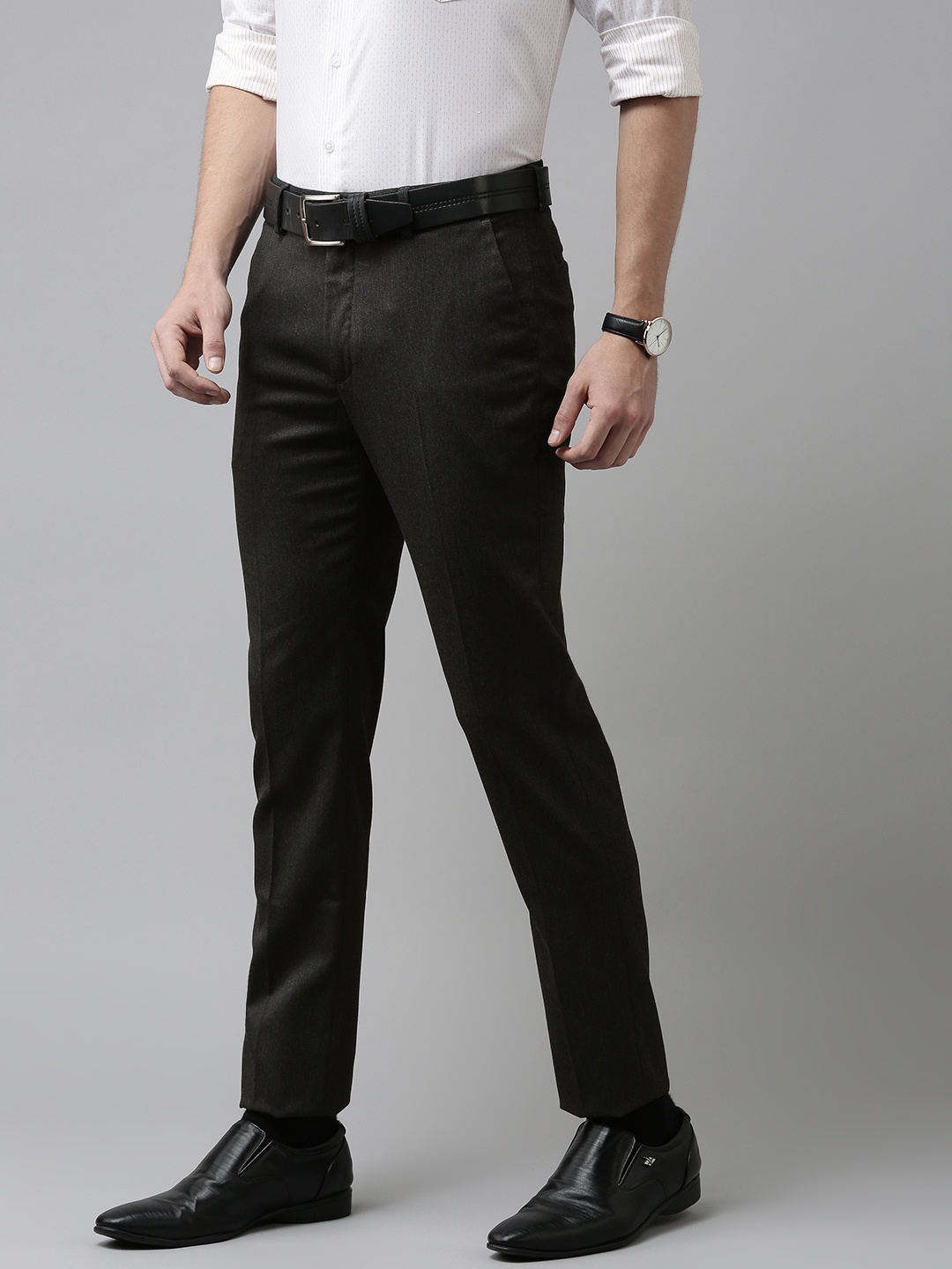

Arrow New York Men Charcoal Grey Jackson Super Slim Fit Formal Trousers