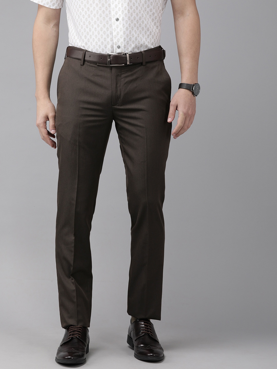 

Arrow Men Brown Tapered Fit Trousers