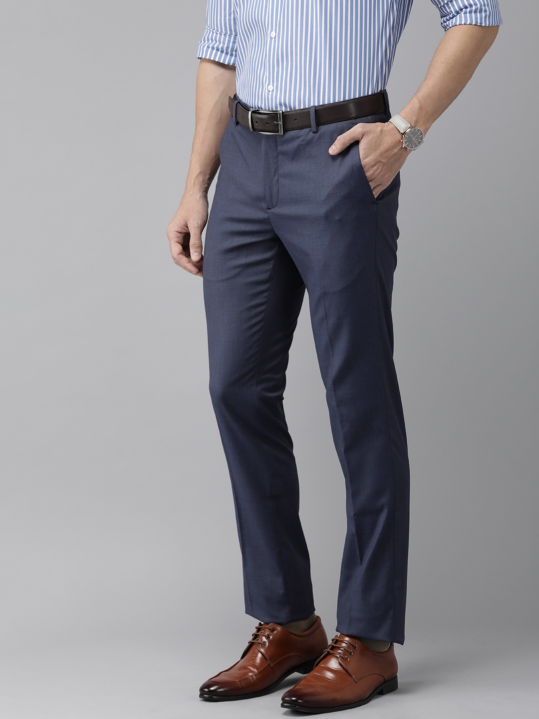 

Arrow Men Blue Slim Fit Formal Trousers
