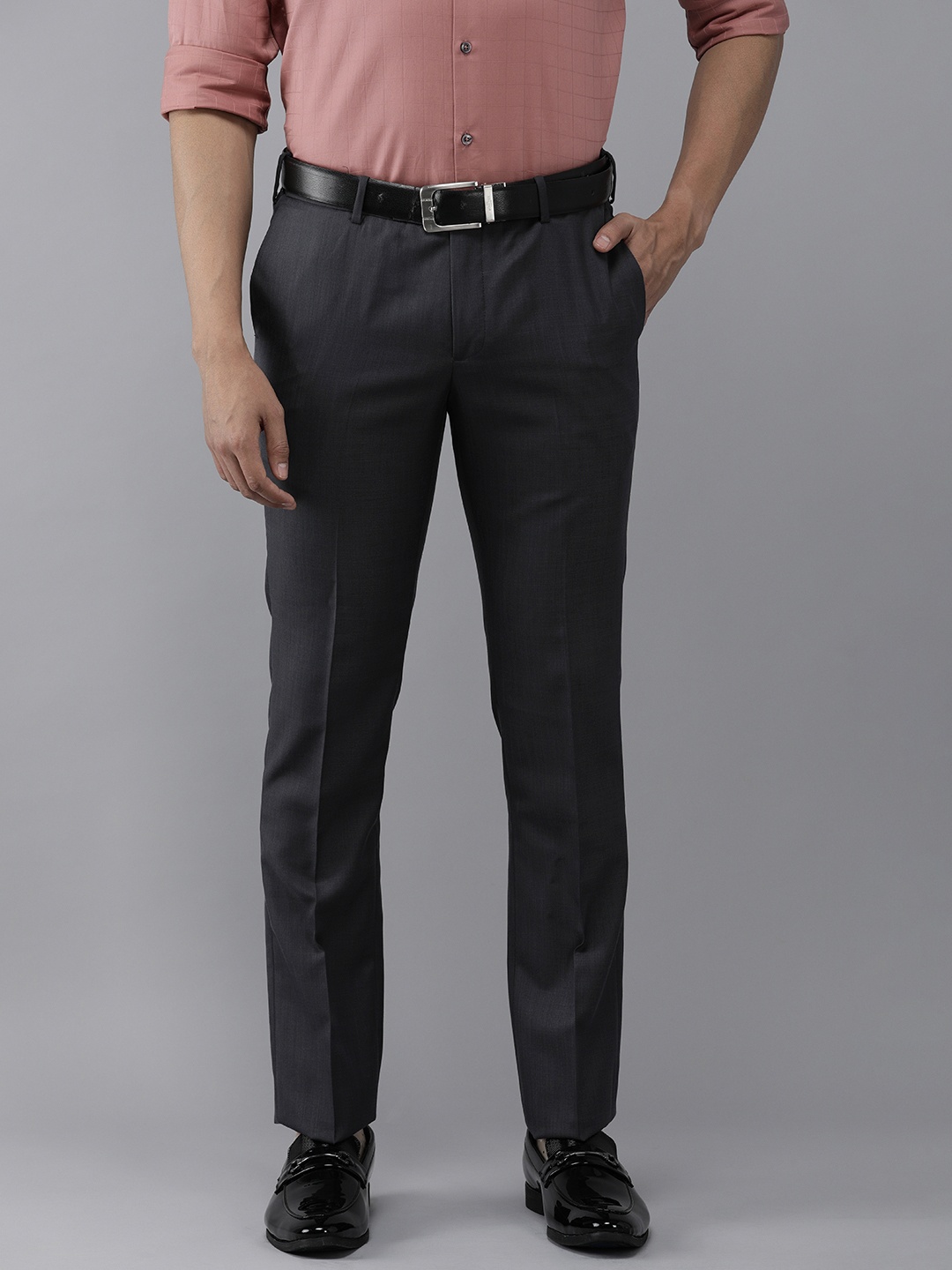 

Arrow Men Charcoal Grey Tailored Fit Formal Trousers