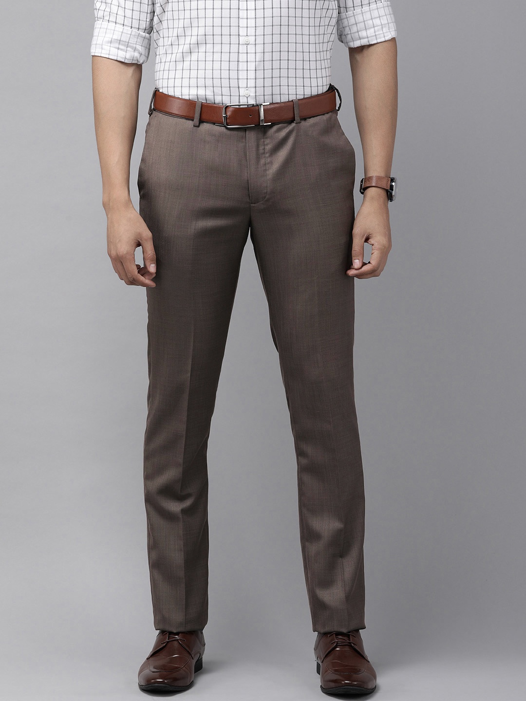 

Arrow Men Brown Tailored Fit Formal Trousers