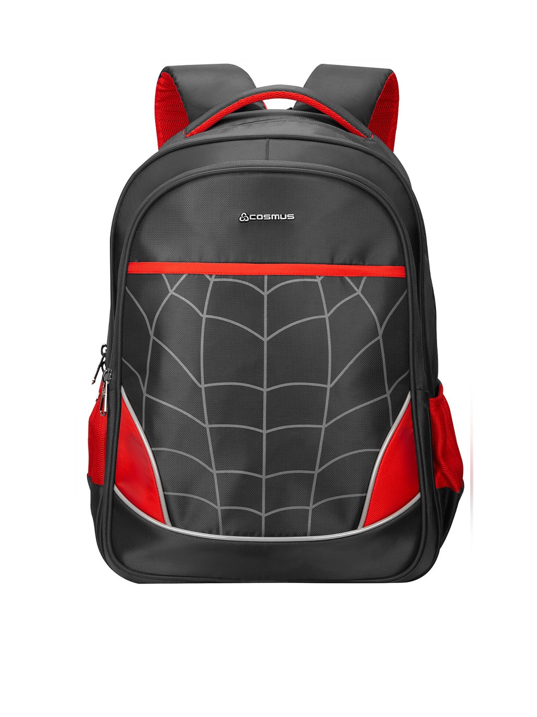 

COSMUS Unisex Grey & Red Geometric Backpack